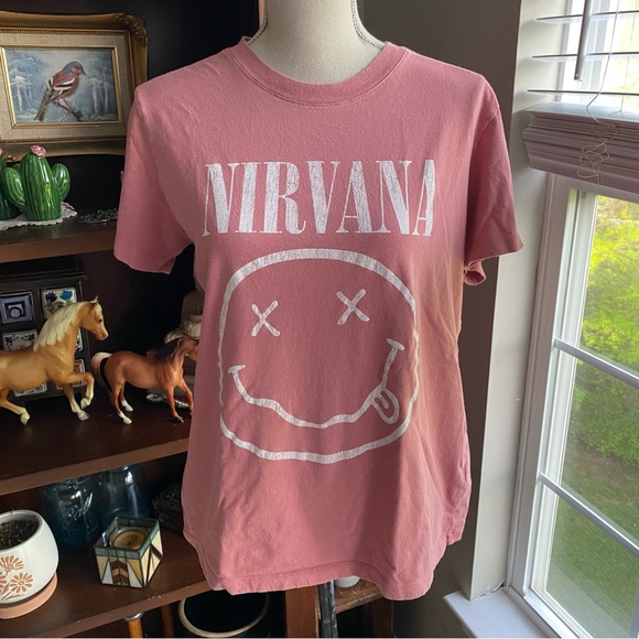 NIRVANA Tops - Nirvana Pink Band Tee